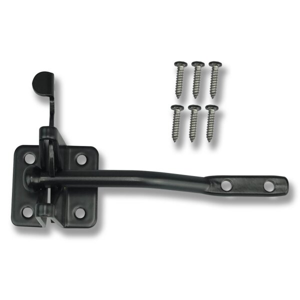 SCHARTEC Garden Gate Latch black for fence and garden gates incl. fixing materials