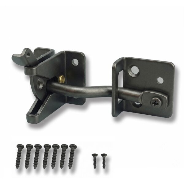 SCHARTEC Premium Garden Gate Latch black for fence and garden gates incl. fixing materials
