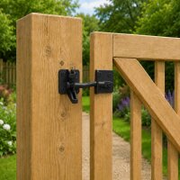 SCHARTEC Premium Garden Gate Latch black for fence and garden gates incl. fixing materials