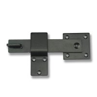 Fold-over gate bolt lock, steel, black, 360°...