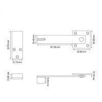 Fold-over gate bolt lock, steel, black, 360° rotatable, for barn, garden & sliding gates, incl. screws