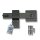 Fold-over gate bolt lock, steel, black, 360° rotatable, for barn, garden & sliding gates, incl. screws
