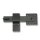 Fold-over gate bolt lock, steel, black, 360° rotatable, for barn, garden & sliding gates, incl. screws