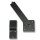 Fold-over gate bolt lock, steel, black, 360° rotatable, for barn, garden & sliding gates, incl. screws