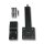 Fold-over gate bolt lock, steel, black, 360° rotatable, for barn, garden & sliding gates, incl. screws