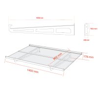 Schartec Aluminium Canopy P1400 | 1400 x 900 mm