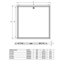 White metal access panel with key different sizes