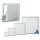 White metal access panel with key different sizes
