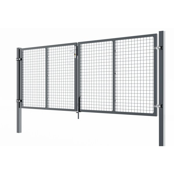 Double-Leaf Swing Gate in Anthracite 1200 x 4000 mm