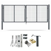 Double-Leaf Swing Gate in Anthracite 1200 x 4000 mm