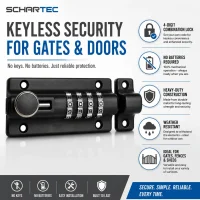 2 x Schartec Door Bolt with Combination Code –...