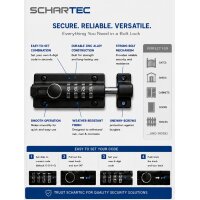 2 x Schartec Door Bolt with Combination Code – Mechanical Gate Lock