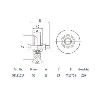 Schartec Roller for Sliding Gate Ø58 mm V-Groove