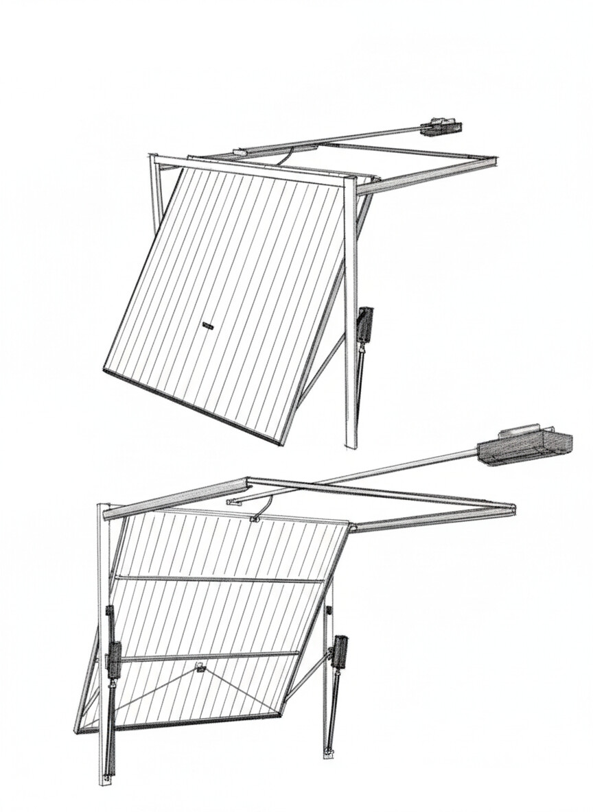 Canopy type up-and-over garage door